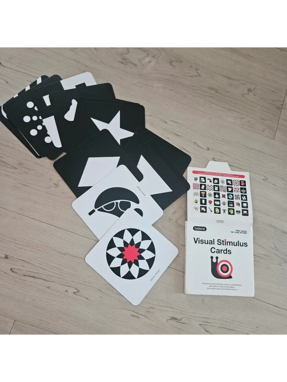 Beiens Baby Visual Stimulus Cards 55 Card Lot High Contrast 3 Sets